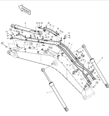 建設工事 ドーサン掘削機用 高気圧DH300LC-7シリンダーオイルパイプ