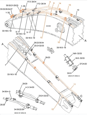 CAT349 製造工場からの掘削機管のシリンダーオイルパイプに適用する