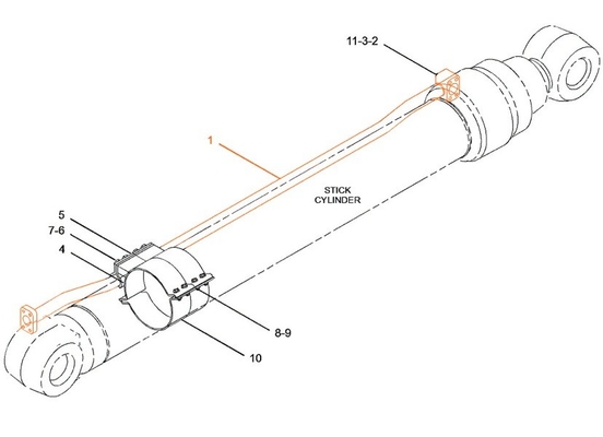 CAT349 製造工場からの掘削機管のシリンダーオイルパイプに適用する