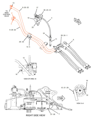 CAT 320C エグババターパイプライン シリンダーオイルパイプ エグババターのスペアパーツ