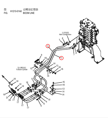 KOMATSU PC200 掘削機 パイプライン 掘削機 建設機械用水力管