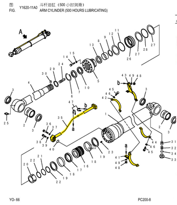 KOMATSU PC200 掘削機 パイプライン 掘削機 建設機械用水力管