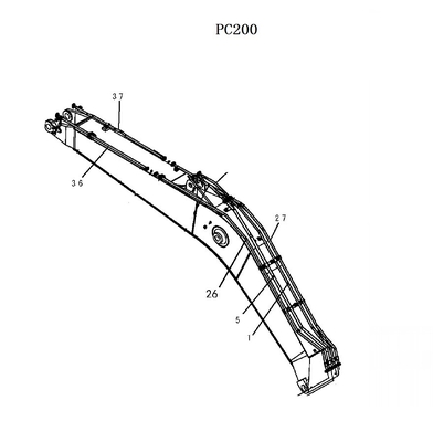 KOMATSU PC200 掘削機 パイプライン 掘削機 建設機械用水力管