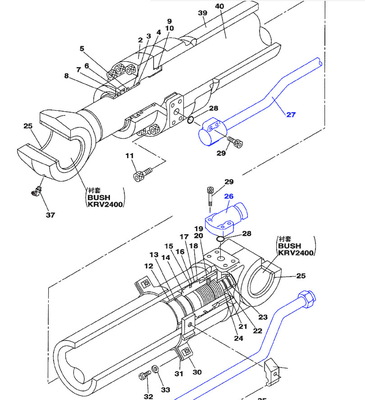 SH210-5A エグババター用スペアパーツ スミトモ・チューブ用シリンダーオイルパイプ