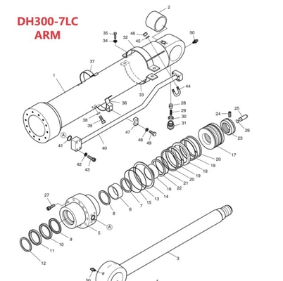 Doosan DH300 掘削機パイプクランプ 液圧シリンダーパイプクランプ ハードチューブ固定装置