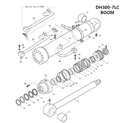 Doosan DH300 掘削機パイプクランプ 液圧シリンダーパイプクランプ ハードチューブ固定装置