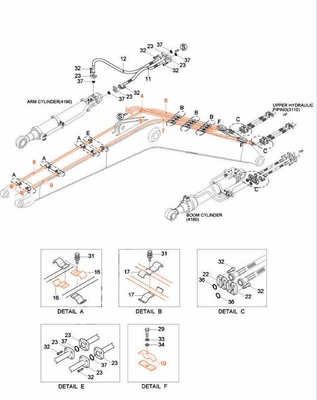 R210 R215 掘削機 水力油筒 鋼管管管管管管管管管管管管管管管