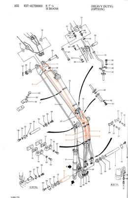 HD820 掘削機 水力オイルシリンダー 鉄管管管管管管管管管管管管 修理用