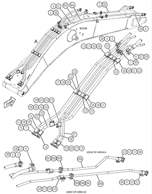 Cat336d トップ・シリンダー・オイル・パイプ