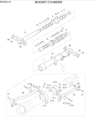 掘削機 液体バケットパイプ 戻りパイプ 鉄パイプ ハインダイ R210 R215