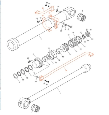 DX190-3B DX200-3B 掘削機管道 建設工事 水力配送管