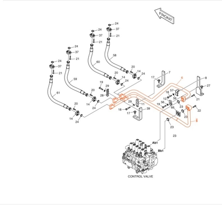 DX190-3B DX200-3B 掘削機管道 建設工事 水力配送管