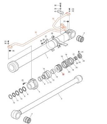 DX190-3B DX200-3B 掘削機管道 建設工事 水力配送管