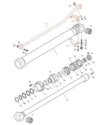 DX190-3B DX200-3B 掘削機管道 建設工事 水力配送管