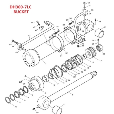 DH300LC-7 水力系配送器 掘削機用中腕パイプ