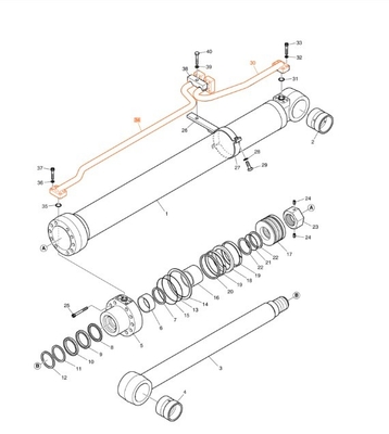 DX200A 水力掘削機 エネルギー採掘における掘削機のための中腕パイプ