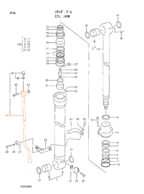 鋼製HITACHI 120 掘削機 水力シリンダーチューブ 0409016 0409017 腕用