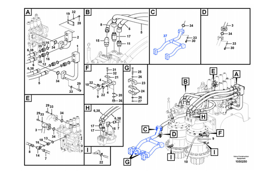 建設工事 EC480とEC460のための水力掘削機アームシリンダーパイプ